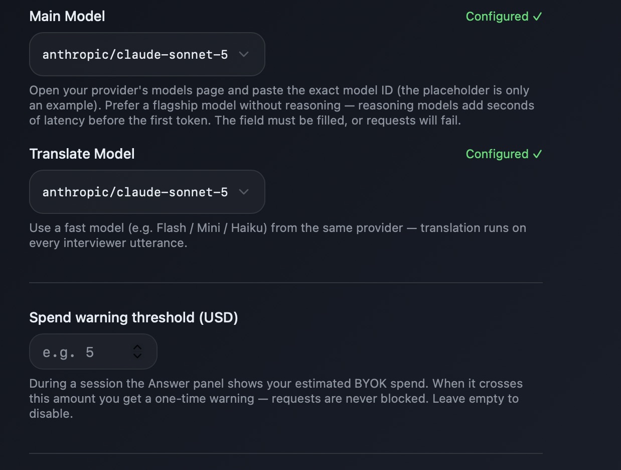 Model selection and spend-threshold settings